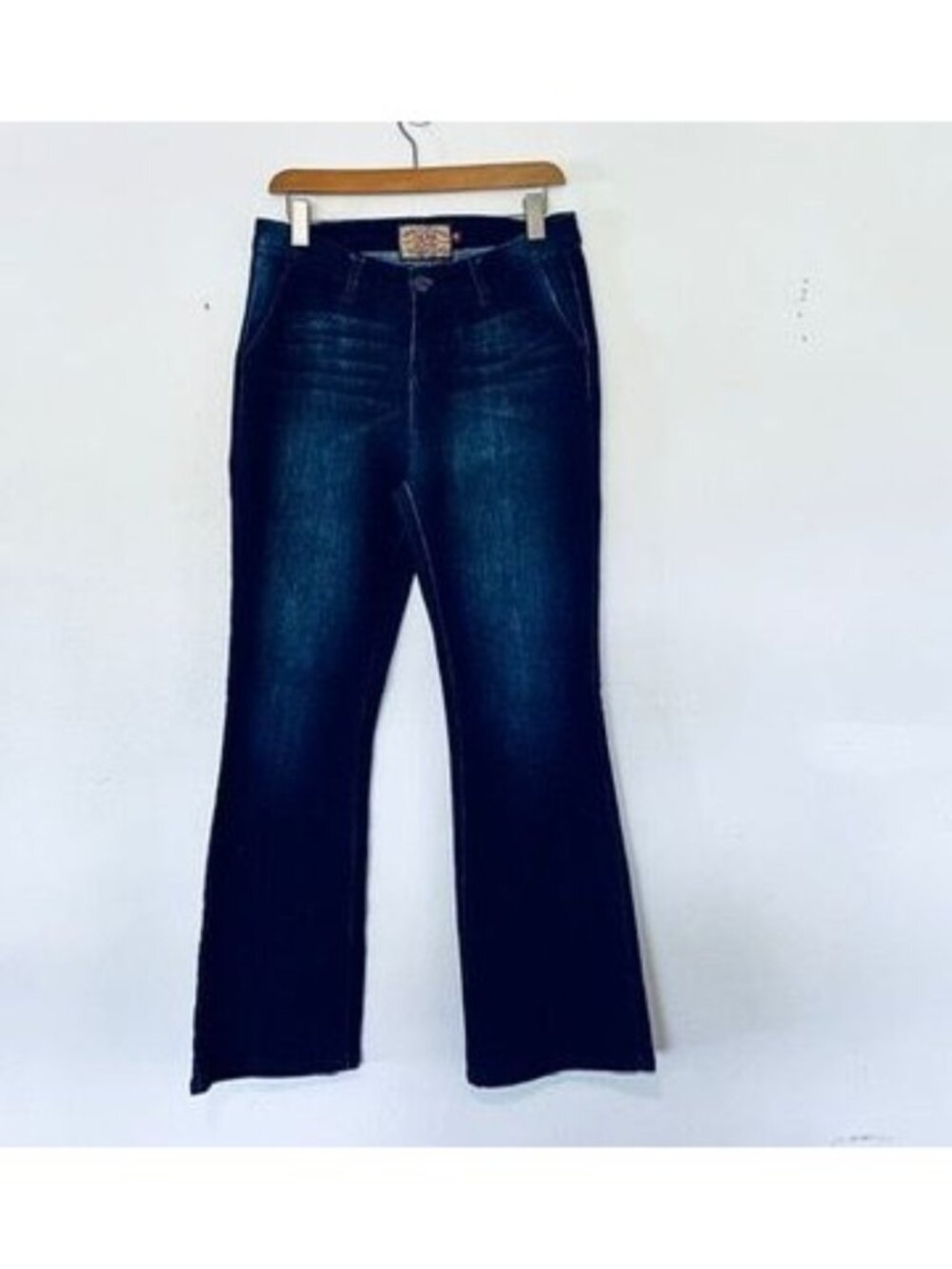 Dear John Jeans Womens 29R Flared Stretch Fit Boot Cut Classic Y2K Dark Wash - Picture 2 of 14